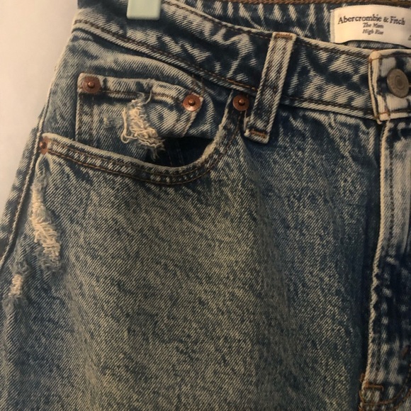 ABERCROMBIE & FITCH The Mom High Rise Acid Wash Curve Love Jeans Size 27 - Picture 8 of 9
